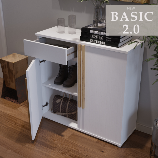 HOGLADIH Mueble Zapatero F-3058 Blanco Roto/Amazonas - Imagen 3