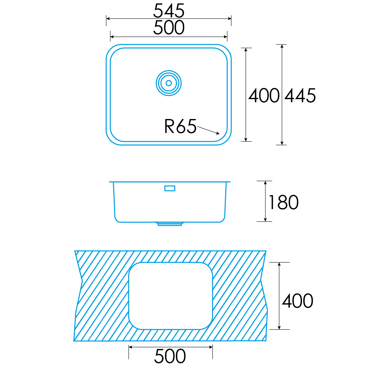 Edesa Fregadero Fuji BE - Bajo Encimera - 50x40 - 1 Cubeta - Imagen 2