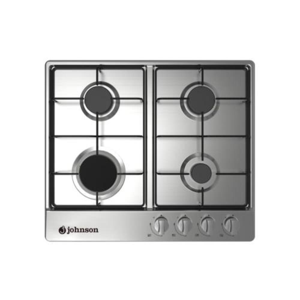 Placa de Gas Johnson JAMA4BX1A - 60 cm, 4 zonas, Inox