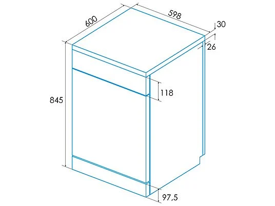 Lavavajillas Libre Instalación Edesa EDW-6231 WH 14 Cubiertos Blanco 60 cm - Imagen 4