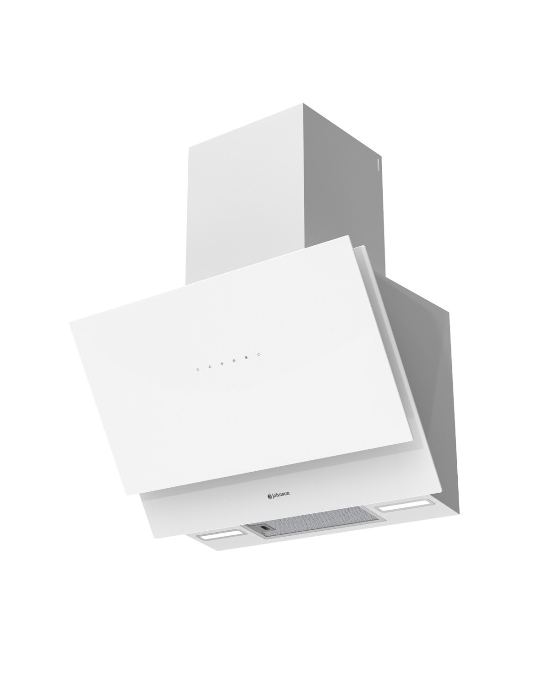 Campana Decorativa de Pared Inclinada 70 cm Cristal Blanco A 801,8 m³/h JOHNSON HAIZEA70W - Imagen 2