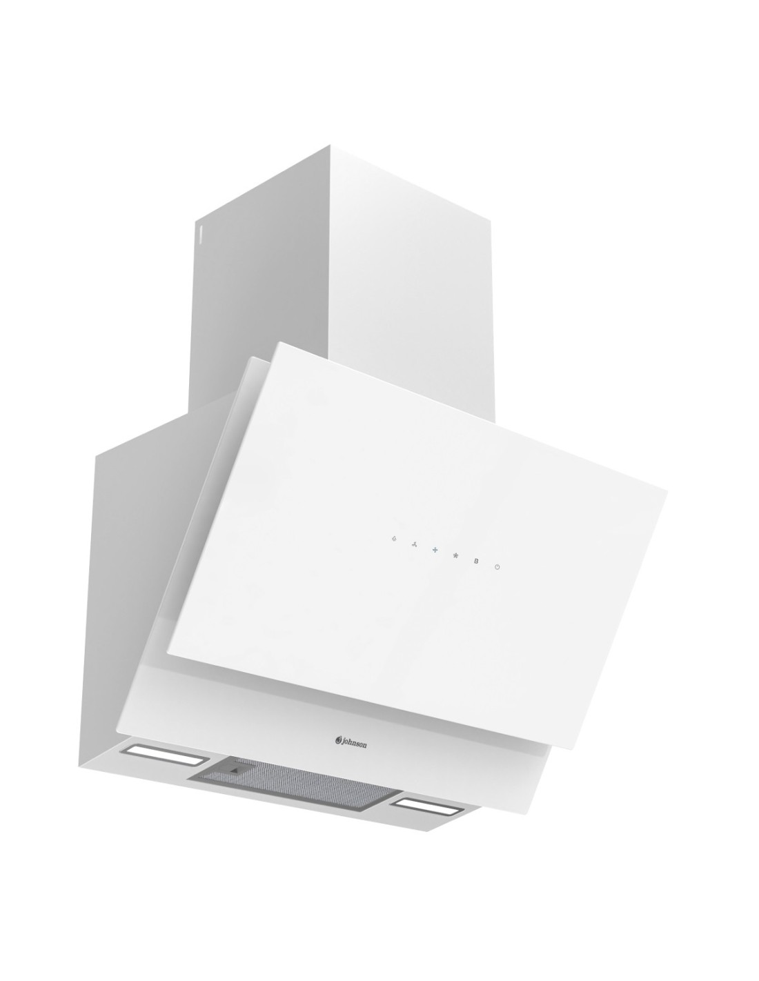 Campana Decorativa de Pared Inclinada 70 cm Cristal Blanco A 801,8 m³/h JOHNSON HAIZEA70W - Imagen 3