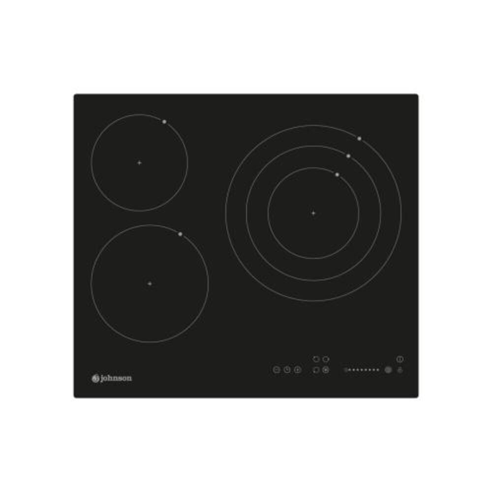Vitrocerámica Johnson JVICA3303 de 60 cm, 3 zonas y control táctil deslizante